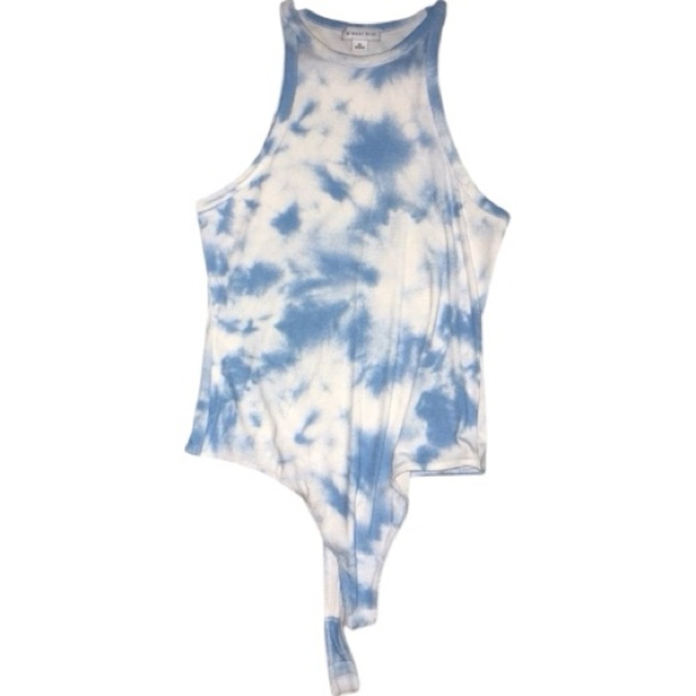 Gianni Bini Tie-Dye Blue and White Tank Top